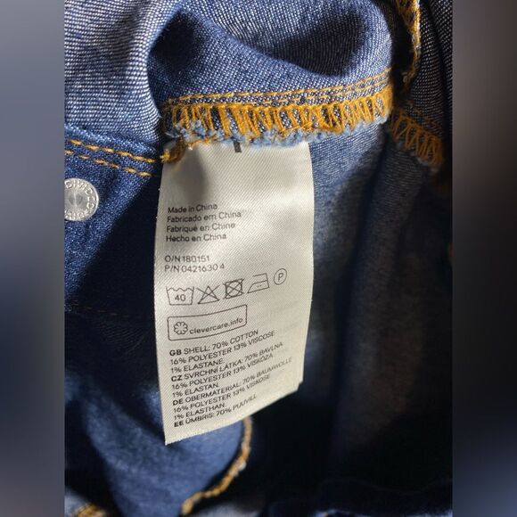 Divided H&M stretch denim button down fitted skirtall EUC - Picture 6 of 6